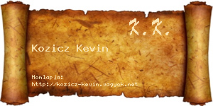 Kozicz Kevin névjegykártya