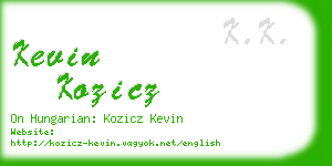 kevin kozicz business card